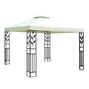 3x3m Gazebo Party Wedding Event Marquee Tent Shade Iron Art Canopy White - Dodosales
