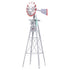 8FT Garden Windmill 245cm Metal Ornament Outdoor Decor Wind Mill Rain Gauge Thermometer