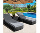 Outdoor Sun Lounge Wicker Lounger Setting Day Bed Chair Pool Furniture Rattan Sofa Cushion Garden Patio Grey Black