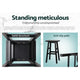 4x Wooden Bar Stools High Chair Kitchen Breakfast Stool - Black