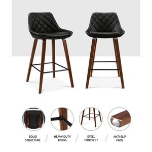 2x Bentwood Leg Bar Stool Set Kitchen High Chair Seating Home Office Cafe
