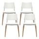 4x Wooden Dining Chair Set Beech Wood Legs Stackable Chairs Seat White - Afterpay - Zip Pay - Dodosales -