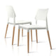 4x Wooden Dining Chair Set Beech Wood Legs Stackable Chairs Seat White - Afterpay - Zip Pay - Dodosales -