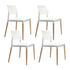 4x Wooden Dining Chair Set Beech Wood Legs Stackable Chairs Seat White