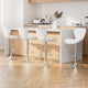 4x PU Leather Patterned Bar Stools  High Chair Stool White and Chrome