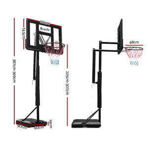 3.05M Basketball Hoop Stand System Ring Portable Net Height Adjustable Black