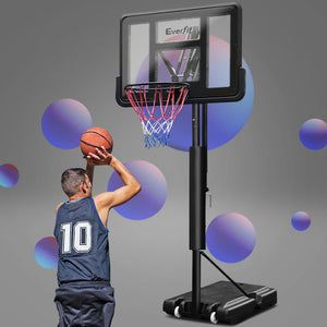 3.05M Basketball Hoop Stand System Ring Portable Net Height Adjustable Black