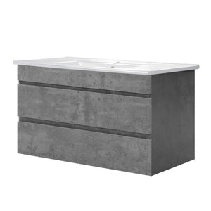 Bathroom Vanity Cabinet Unit Wash Basin Sink Storage Cement Look 900mm