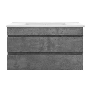 Bathroom Vanity Cabinet Unit Wash Basin Sink Storage Cement Look 900mm