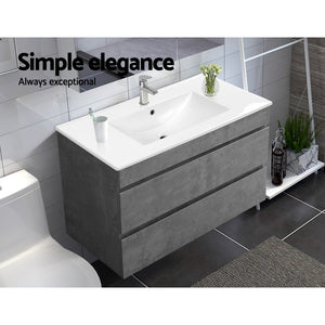 Bathroom Vanity Cabinet Unit Wash Basin Sink Storage Cement Look 900mm