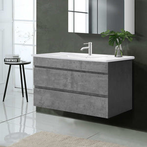 Bathroom Vanity Cabinet Unit Wash Basin Sink Storage Cement Look 900mm