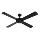 52'' Ceiling Fan w/Remote 3 Fan Speed Reverse Cycle Motor - Black