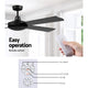 52'' Ceiling Fan w/Remote 3 Fan Speed Reverse Cycle Motor - Black