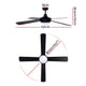 52'' Ceiling Fan AC Motor w/Light w/Remote Summer Winter - Black