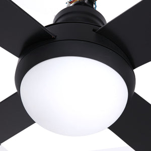 52'' Ceiling Fan AC Motor w/Light w/Remote Summer Winter - Black