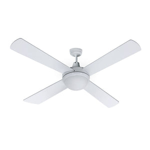 52'' Ceiling Fan AC Motor w/Light w/Remote Summer Winter - White