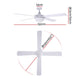 52'' Ceiling Fan AC Motor w/Light w/Remote Summer Winter - White