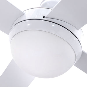 52'' Ceiling Fan AC Motor w/Light w/Remote Summer Winter - White