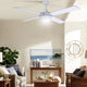 52'' Ceiling Fan AC Motor w/Light w/Remote Summer Winter - White