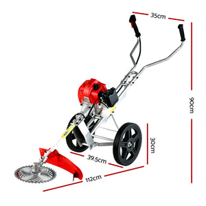 3-in-1 Wheel Petrol Brush Cutter Whipper Saw Trimmer 2 Stroke