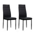 Set of 4 Dining Chairs PVC Leather Black Dinner Seating Set High Back