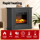 z 2000W Electric Fireplace Heater Free Standing Mantel 3D Fire Log Wood Effect - Black
