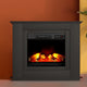 z 2000W Electric Fireplace Heater Free Standing Mantel 3D Fire Log Wood Effect - Black