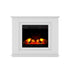 z 2000W Electric Fireplace Heater Free Standing Mantel 3D Fire Log Wood Effect - White