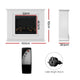 z 2000W Electric Fireplace Heater Free Standing Mantel 3D Fire Log Wood Effect - White