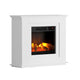 z 2000W Electric Fireplace Heater Free Standing Mantel 3D Fire Log Wood Effect - White