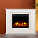 z 2000W Electric Fireplace Heater Free Standing Mantel 3D Fire Log Wood Effect - White