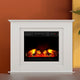 z 2000W Electric Fireplace Heater Free Standing Mantel 3D Fire Log Wood Effect - White