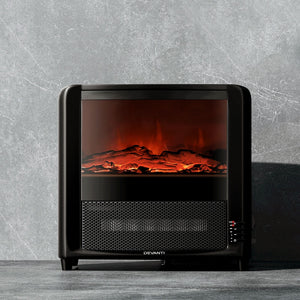 Electric Fireplace 3D Flame Effect Timer Portable Indoor Heater 2000W