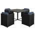 Outdoor Dining Setting 5 Piece Wicker Rattan Set Table Armchair Black