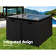 Outdoor Dining Setting 5 Piece Wicker Rattan Set Table Armchair Black
