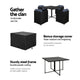 Outdoor Dining Setting 5 Piece Wicker Rattan Set Table Armchair Black