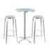 3PC Round Outdoor Bistro Set Bar Table Stools Adjustable Aluminium Cafe