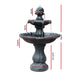 3 Tier Solar Powered Water Fountain Greek Style Birdbath Garden Ornament - Black