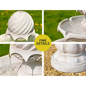 3 Tier Solar Powered Water Fountain Greek Style Birdbath Garden Ornament