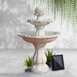 3 Tier Solar Powered Water Fountain Greek Style Birdbath Garden Ornament