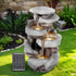 4-Tier Solar Fountain Water Feature Garden Outdoor Indoor Cascading