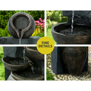 5 Tier Solar Water Feature Cascading Fountain Bowl Bird Bath 99CM