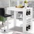Island Bar Table 3 Level Storage Kitchen Breakfast Work Desk White