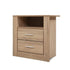 Bedside Table 2 Drawer Nightstand Shelf Side Lamp Bedroom Oak Colour
