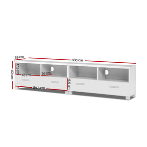 TV Stand Entertainment Unit with Drawers Shelves Cupboard Cabinet - White - Afterpay - Zip Pay - Dodosales -
