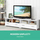 TV Stand Entertainment Unit with Drawers Shelves Cupboard Cabinet - White - Afterpay - Zip Pay - Dodosales -