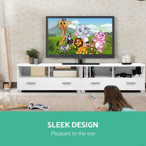 TV Stand Entertainment Unit with Drawers Shelves Cupboard Cabinet - White - Afterpay - Zip Pay - Dodosales -