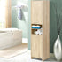 185cm Bathroom Tallboy Toilet Storage Cabinet Laundry Cupboard Adjustable Shelf Oak Colour