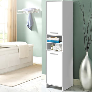 185cm Bathroom Tallboy Toilet Storage Cabinet Laundry Cupboard Adjustable Shelf White - Afterpay - Zip Pay - Dodosales -