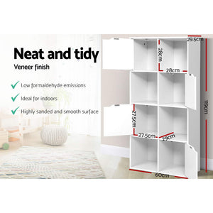 Display Shelf 8 Cube Storage 4 Door Cabinet Organiser Bookshelf Unit White - Afterpay - Zip Pay - Dodosales -